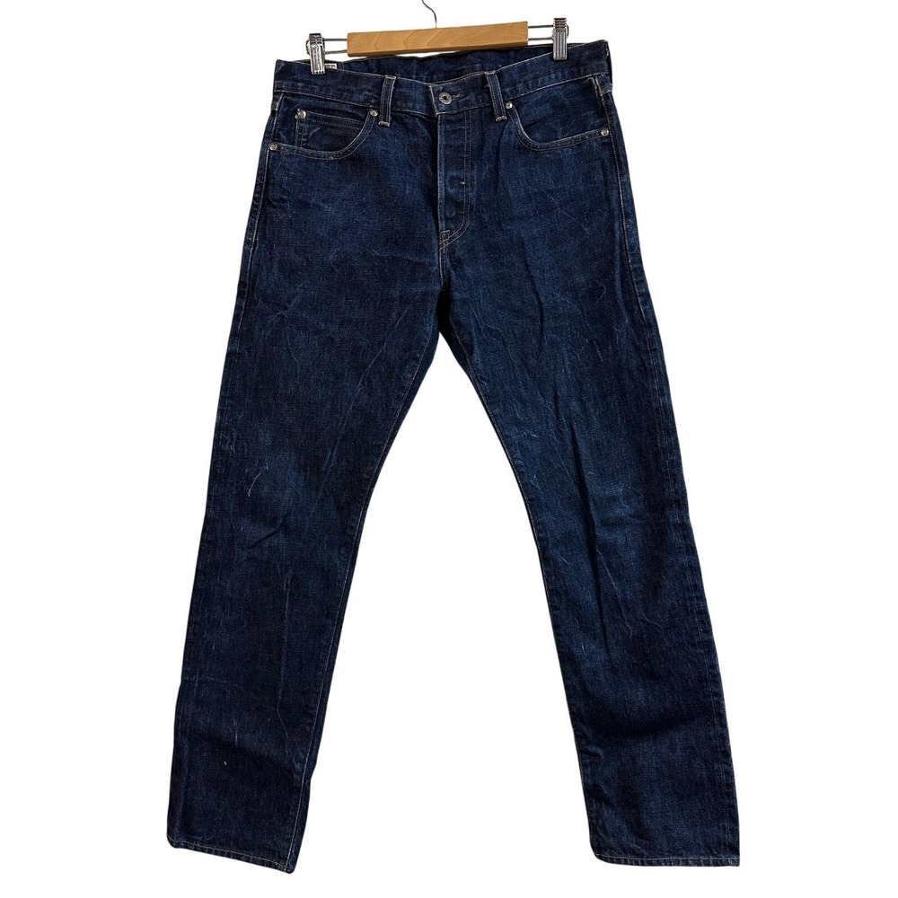 Wallace Barnes Men 32x32 Jeans Indigo Blue Straight Selvedge Denim USA